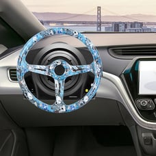 NEW JDM UNIVERSAL 350MM SKULL Style Acrylic Deep Dish 6 Holes Steering Wheel