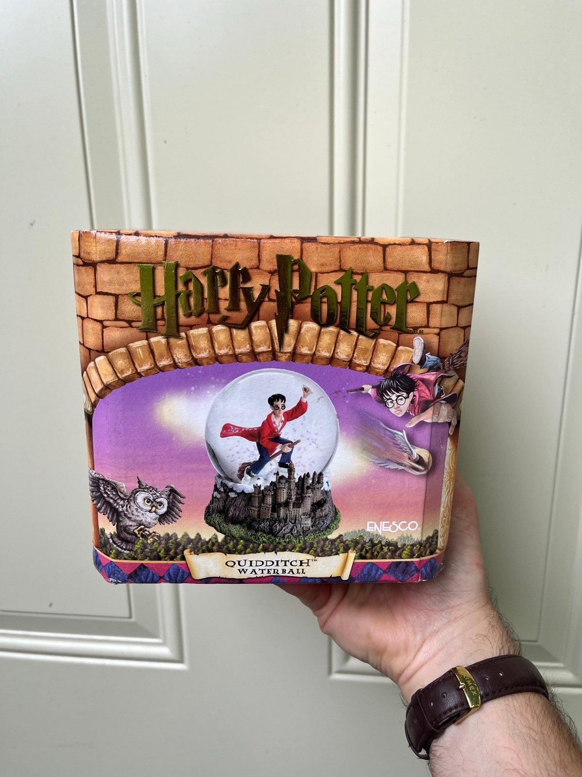 2000 Harry Potter Quidditch Snow Globe Dome Warner Bros 853100 RETIRED New
