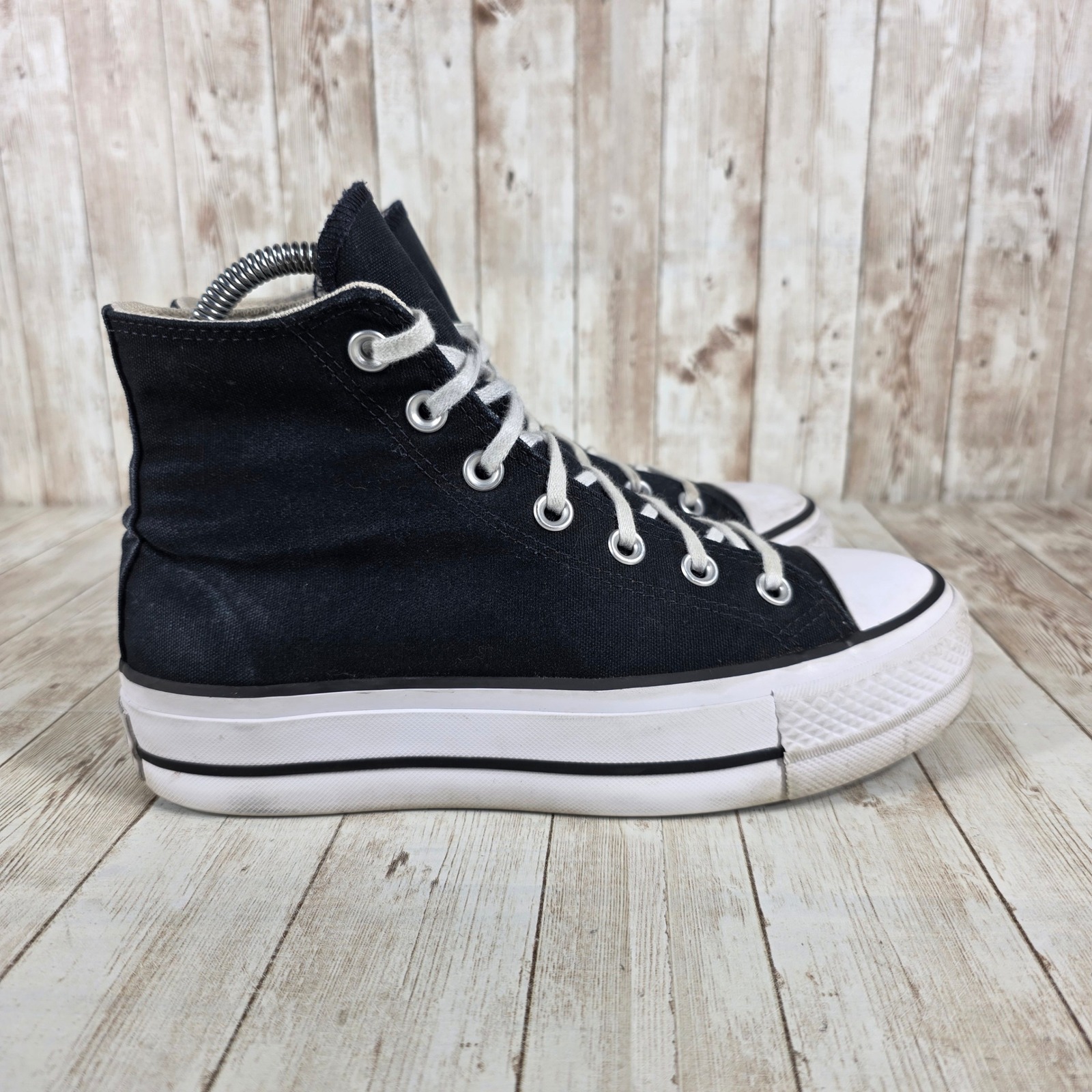 Converse Platform Chuck Taylor All Star High Top Sneakers Black Women's 7