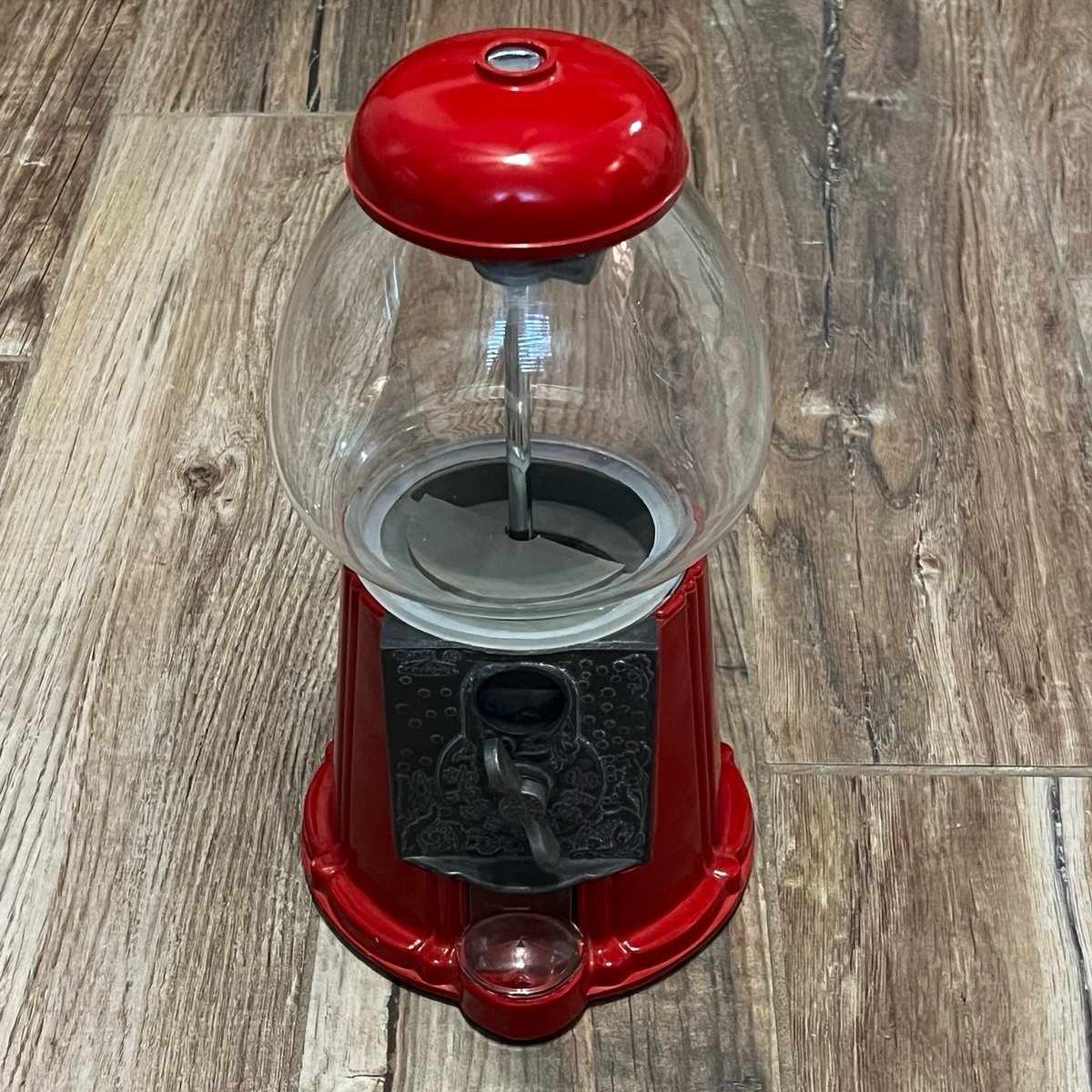 Vintage 1985 Carousel Junior 11” Red Bubble Gum Machine Cast Metal Glass Globe