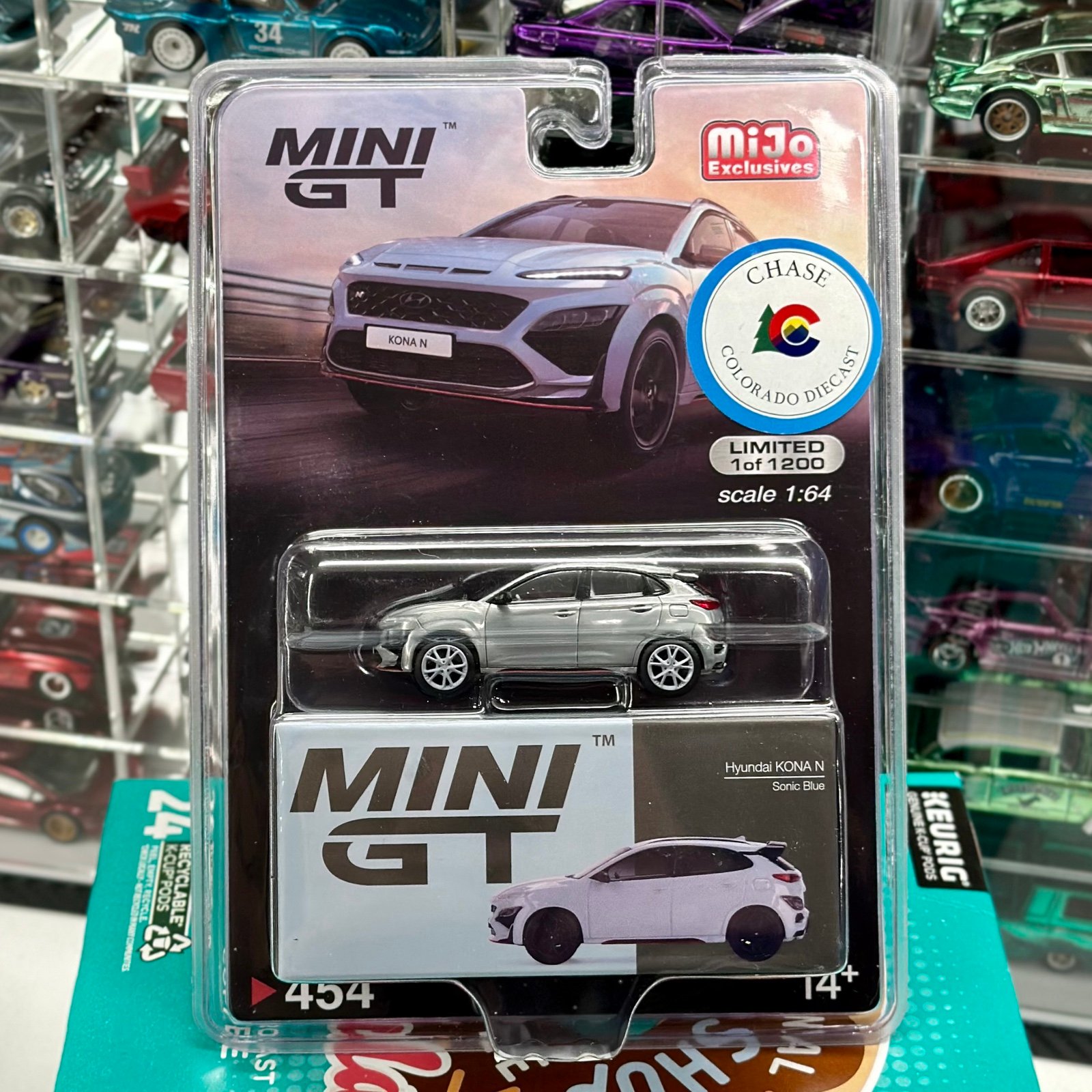 Mini GT Hyundai Kona N (Sonic Blue) #454 RAW CHASE 1 of 50! NEW