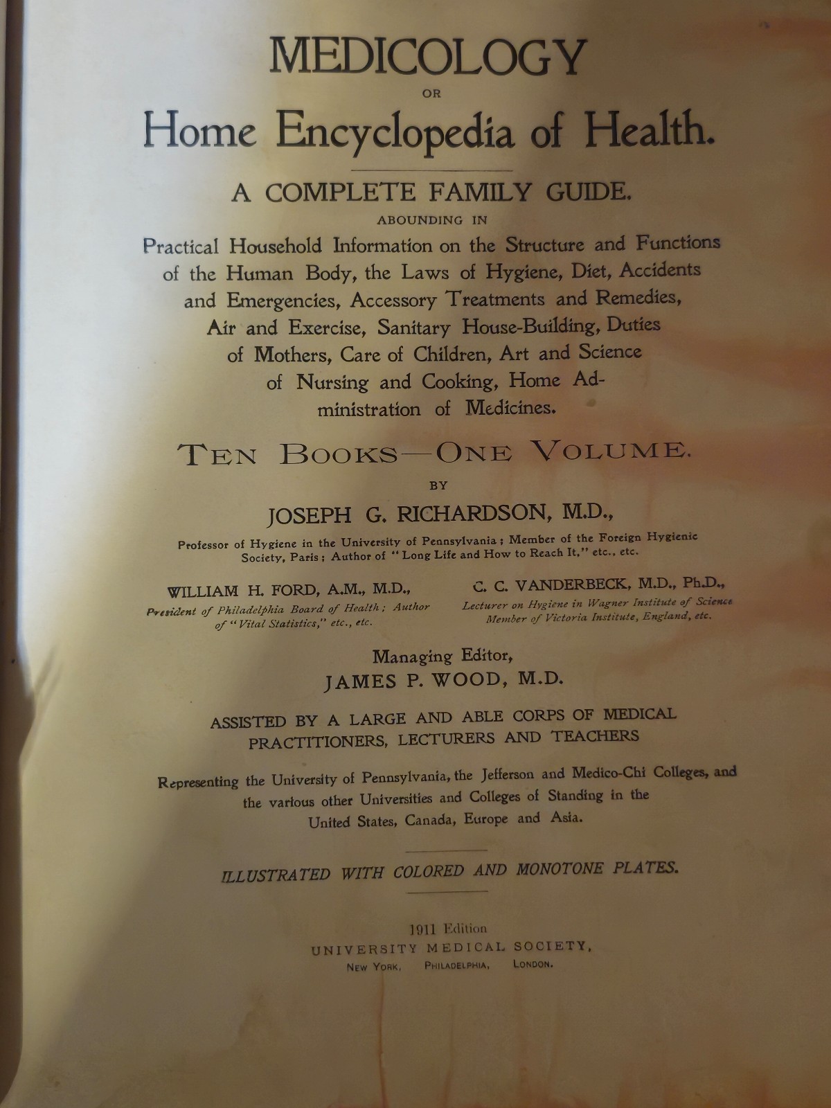 1911 edition of Medicology home encyclopedia of health