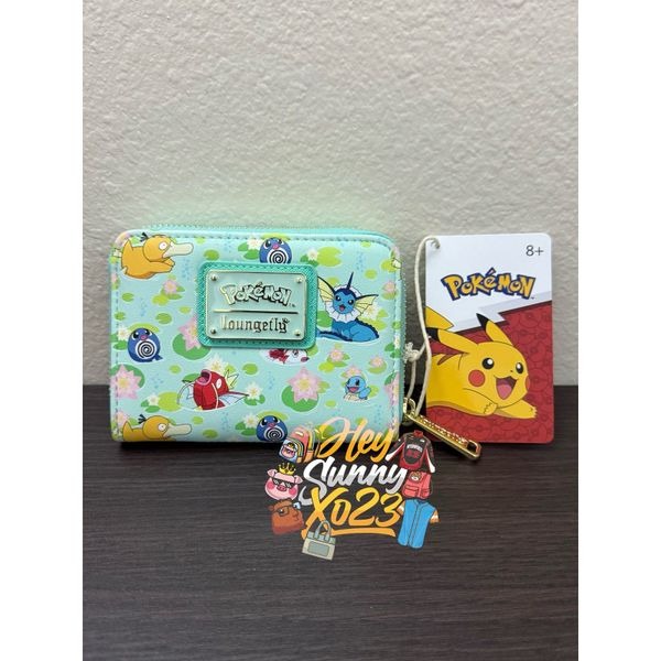 Loungefly Pokemon Water Type Lily Pad Allover Print Zip Wallet