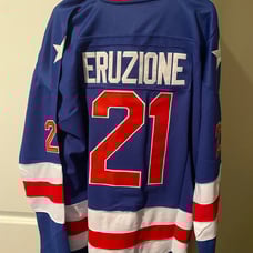 USA Hockey Jersey Large L NHL Olympics 1980 Blue Hone Knit Sweater Fast Ship