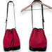 Tommy Hilfiger Red Black Faux Leather Y2K Drawstring Bucket Shoulder Bag