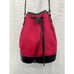 Tommy Hilfiger Red Black Faux Leather Y2K Drawstring Bucket Shoulder Bag