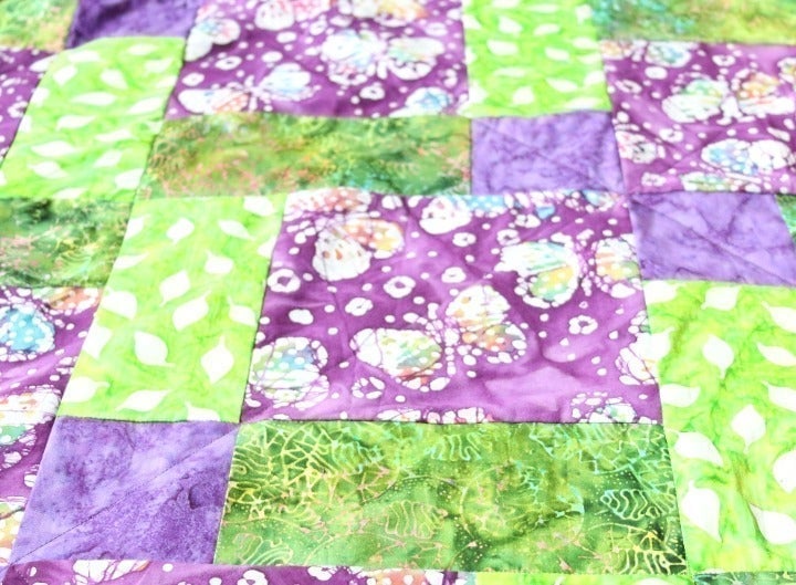 Handmade Quilt Butterfly Batik Fleece