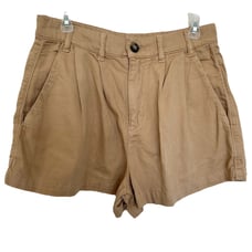 Free People Women Billie Chino Short Size 4 Medium Khaki Cotton NWOT 2.5 Inseam