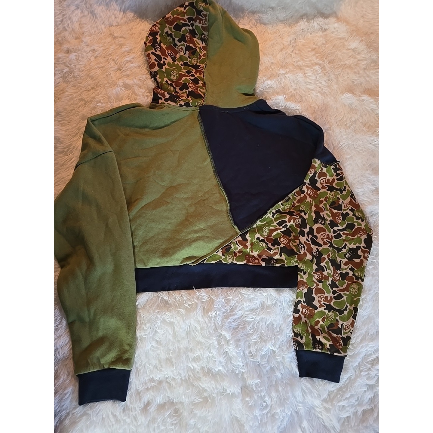 Broken Promises Reaper Camo Patchwork Girls Hoodie Size Medium