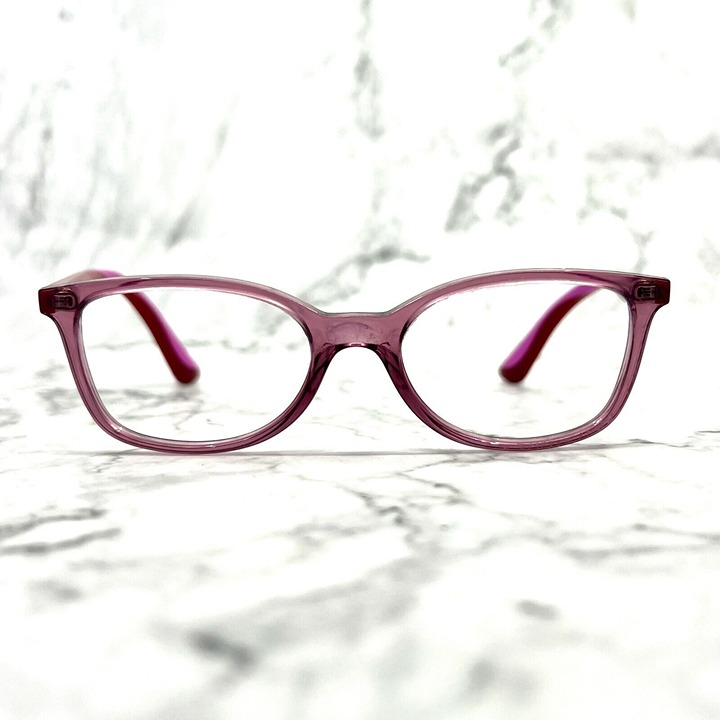 Ray-Ban RB1586 3777 Eyeglasses Rectangle Pink Red Full Rim Kids Frames 47-16-130