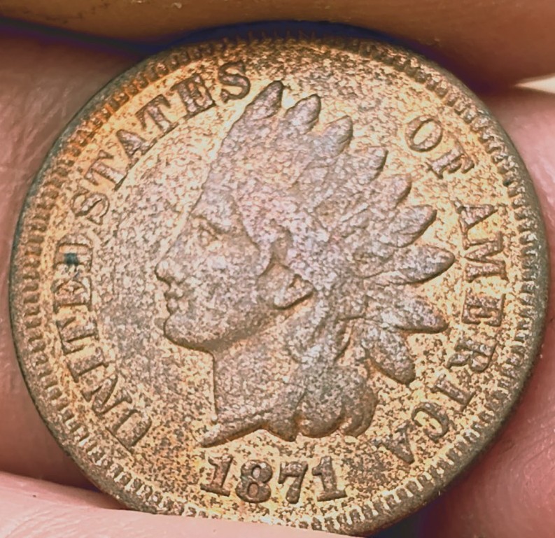 Indian Head Penny 1871 KEY COIN IN XF TOUGH DATE, TRENDS 250-500, AFFORDABLE XF