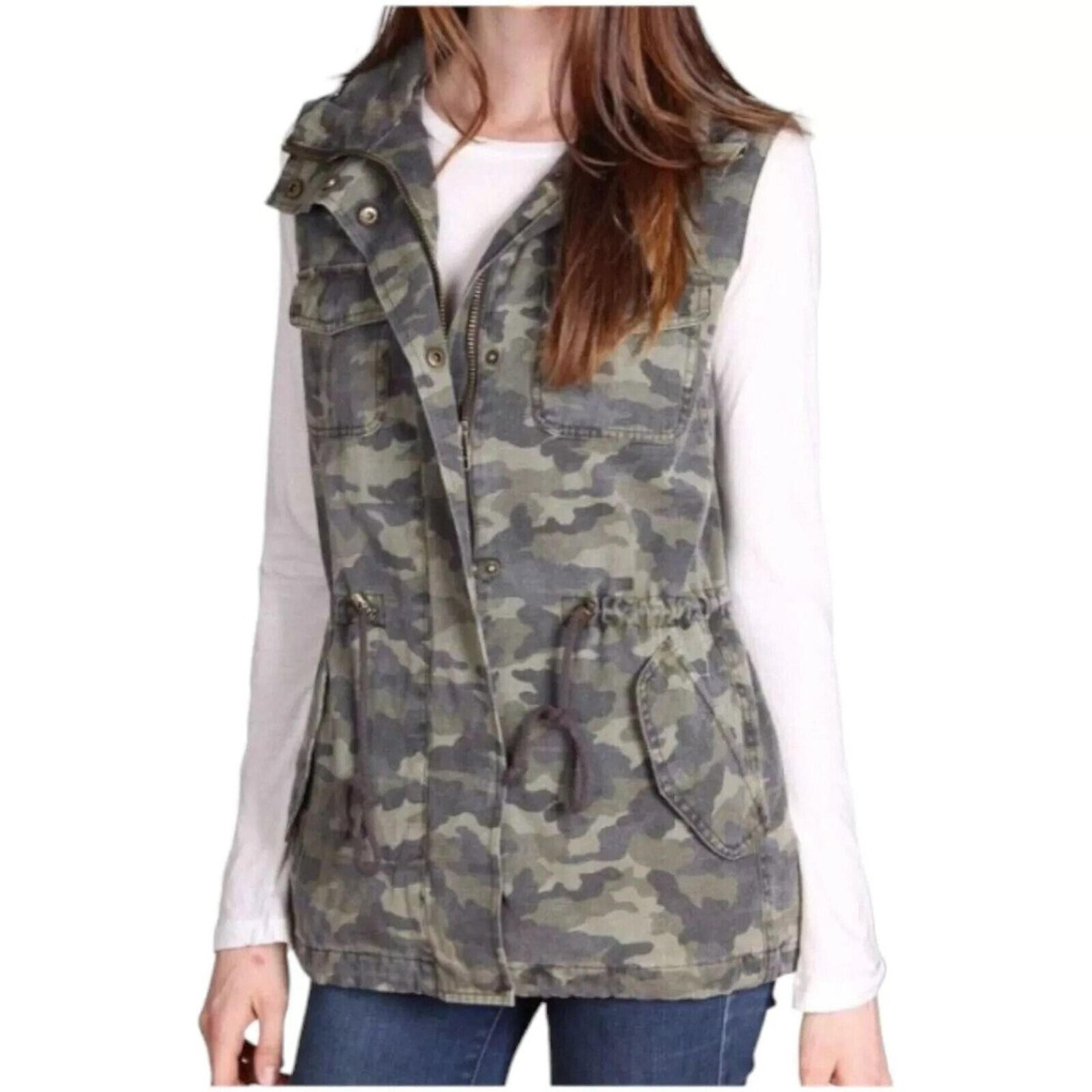 Velvet by Graham & Spencer Anthropologie Blair Army Jacket Vest Green Size S