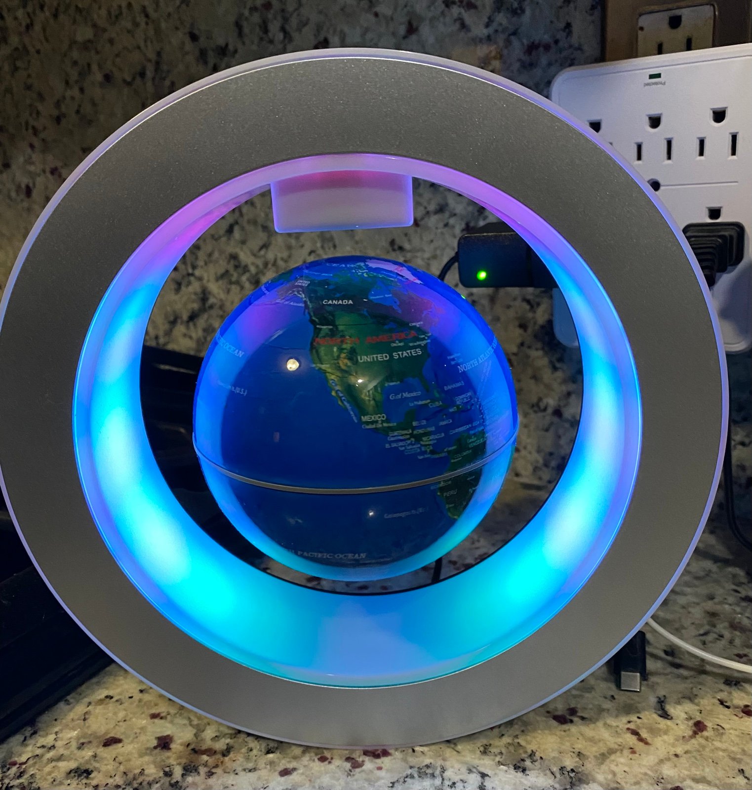 New Globe floating and rotating in mid air