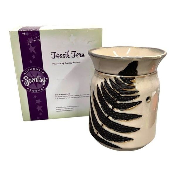 Scentsy Fossil Fern Forest Woodland Cabin Decor Full-Size Warmer NEW In Box