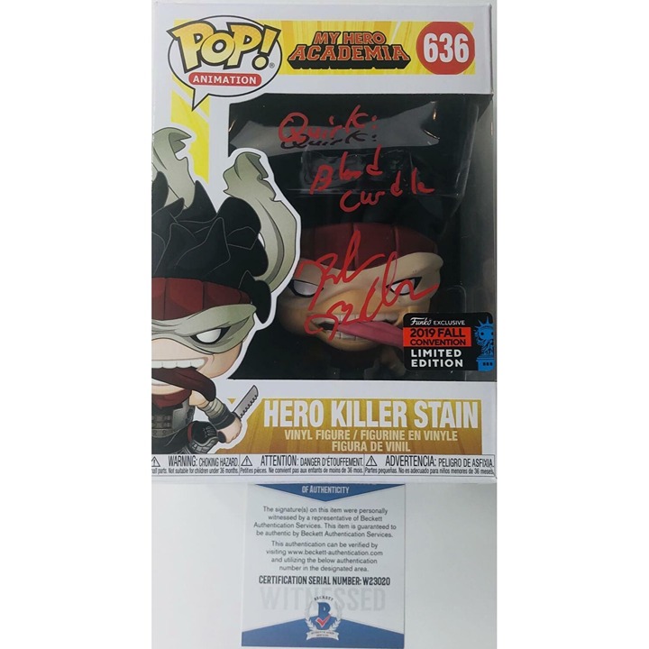 ROBERT MCCULLOM SIGNED HERO KILLER STAIN FUNKO POP CONVENTION EXCLUSIVE BAS 020