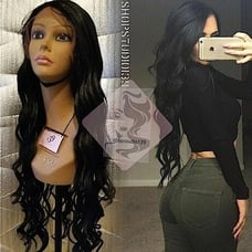 Human hair Deep wave Free part lace wig