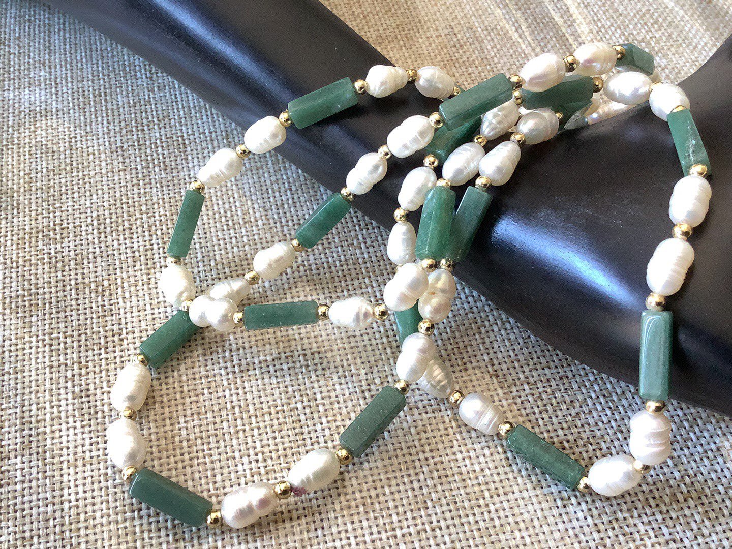jade and freshwater pearl necklace