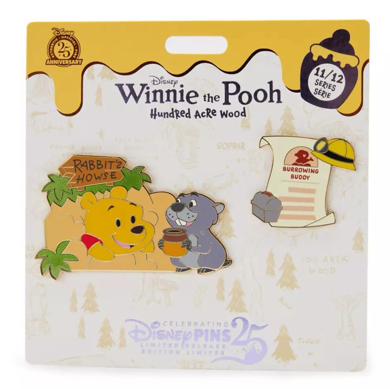 Disney Pins - Winnie the Pooh and Gopher Pin Set - Hundred Acre Wood Series