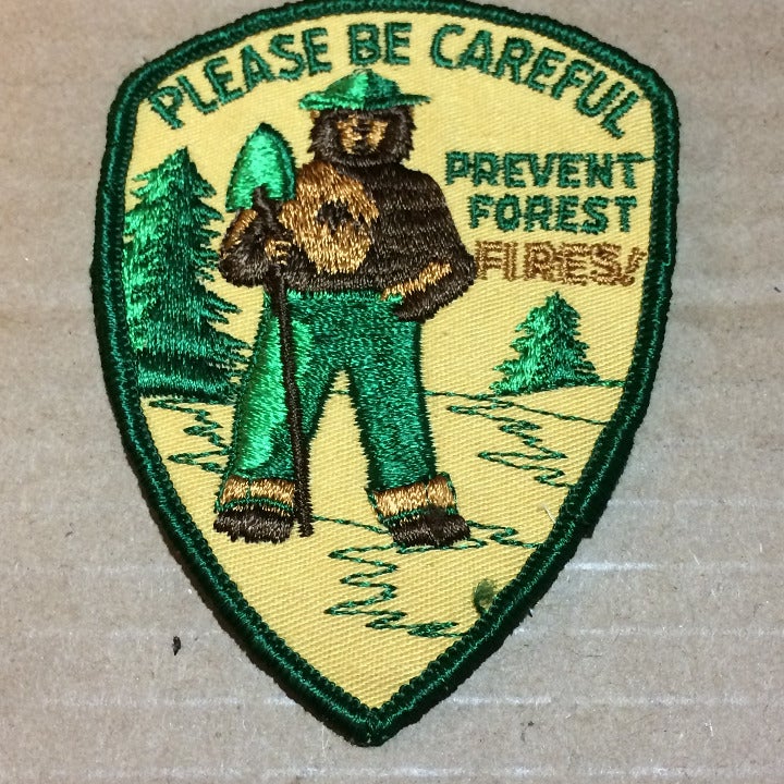 Smokey The Bear Patch Please Be Careful Prevent Forrest Fires Vtg
