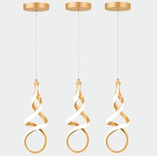 Gold Pendant Lights, 3 Pack