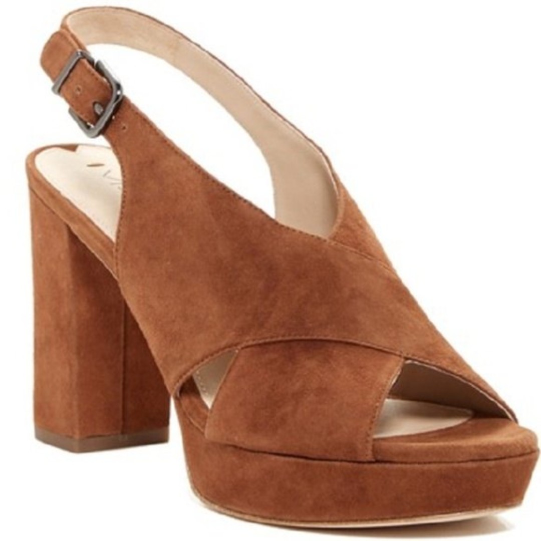 Via Spiga Suede Platform Sandals Sz 9.5 NWOB