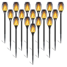 Permande 10 Pack Upgraded Solar Lights Outdoor, Mini Solar Torch Lights with Fli