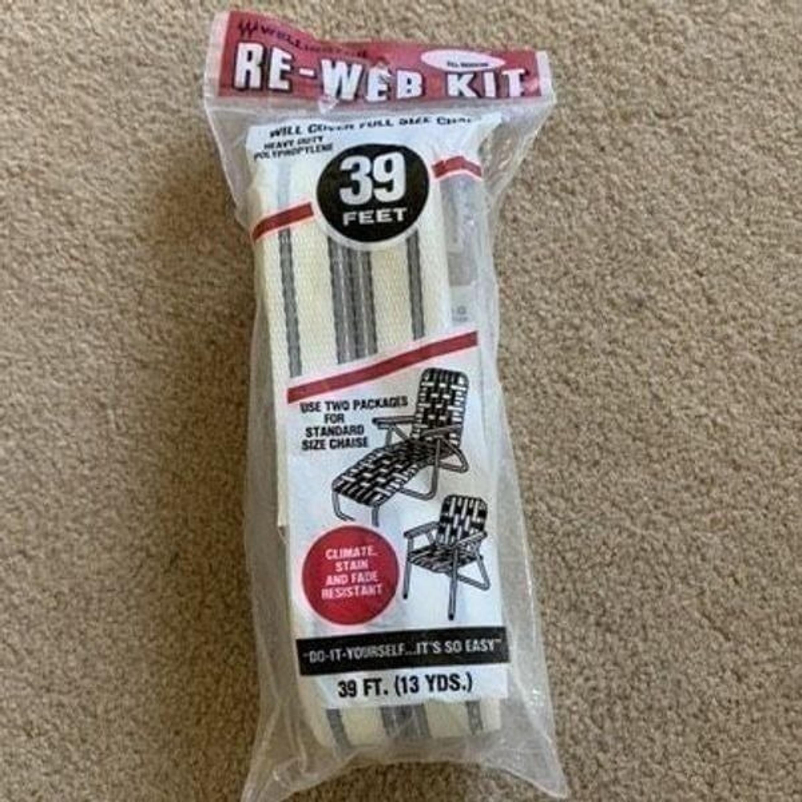 Vintage Wellington Re-Web Kit 39 Ft. White/Gray/Black New Package