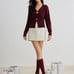 Commense Elegant Metal Button Short Cardigan