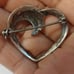 Vintage Sterling Silver and Marcasite Open Heart Brooch