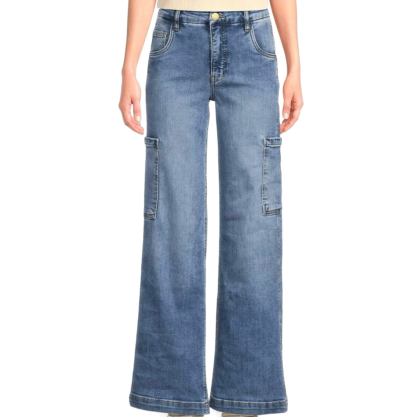 KUT from the Kloth Jodi High Rise Wide Leg Cargo Jean Size 12