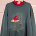 Vintage Cardinal Sweatshirt Womens Size XL Green Red Winter Granny USA Made
