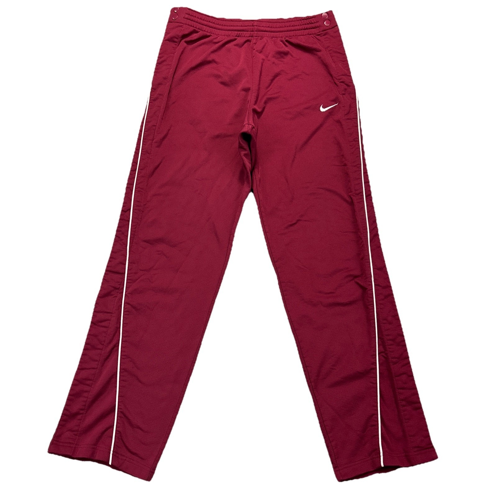 Vintage Nike Pants Mens L Maroon Breakaway Snap Up Warmup Basketball Swoosh 90s
