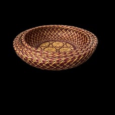 Vintage Handcrafted Woven Wicker Rattan Set of 4 Nesting Bread Decor Baskets