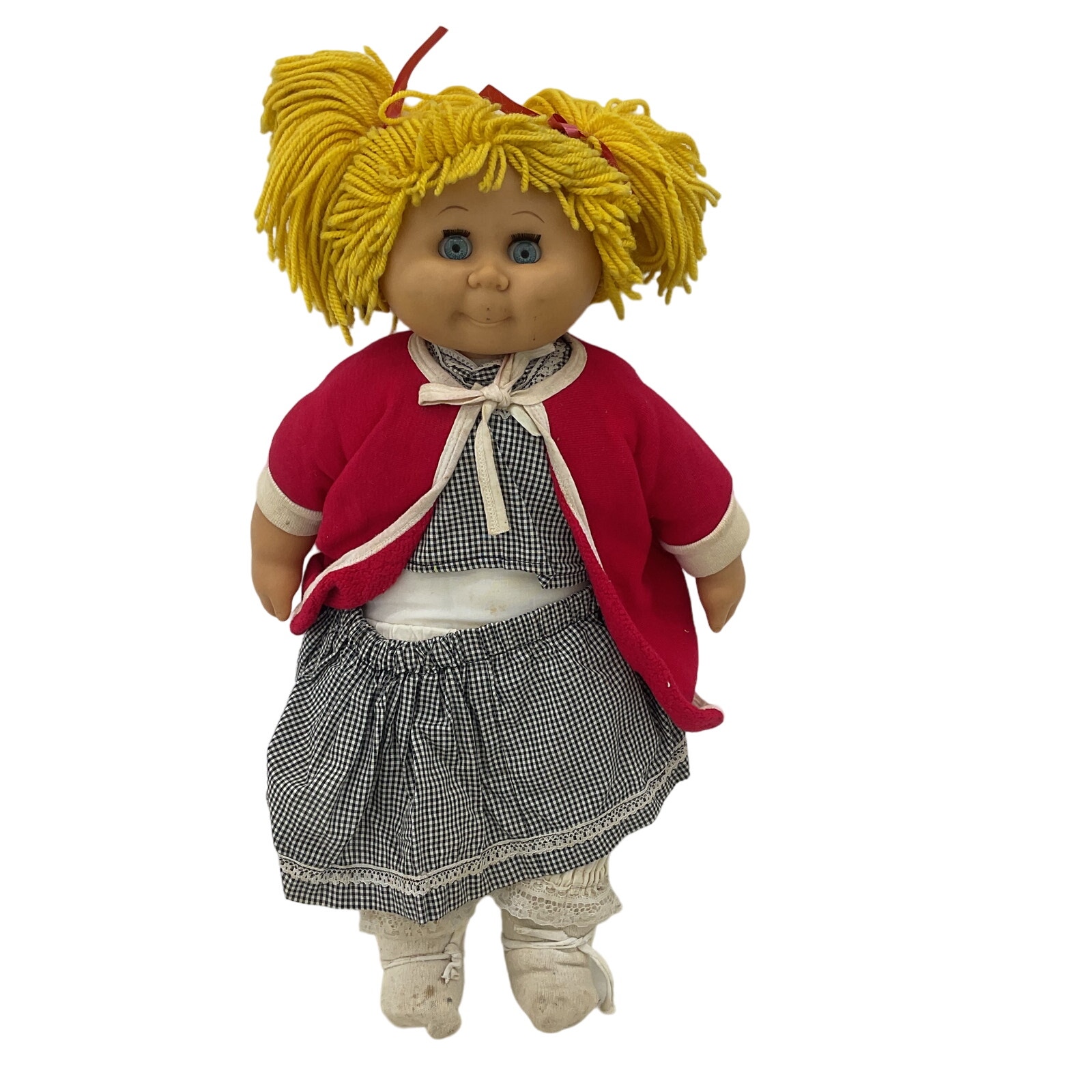 David Craft Vintage Preowned Baby Doll Little Girl Soft Body Plastic Head Yarn