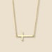 14K Solid Gold Sideways Cross Necklace | A Gift of Devotion and Style |