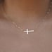 14K Solid Gold Sideways Cross Necklace | A Gift of Devotion and Style |