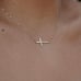 14K Solid Gold Sideways Cross Necklace | A Gift of Devotion and Style |