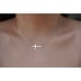 14K Solid Gold Sideways Cross Necklace | A Gift of Devotion and Style |
