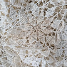 Vintage crocheted ivory lace tablecloth 74 x 85