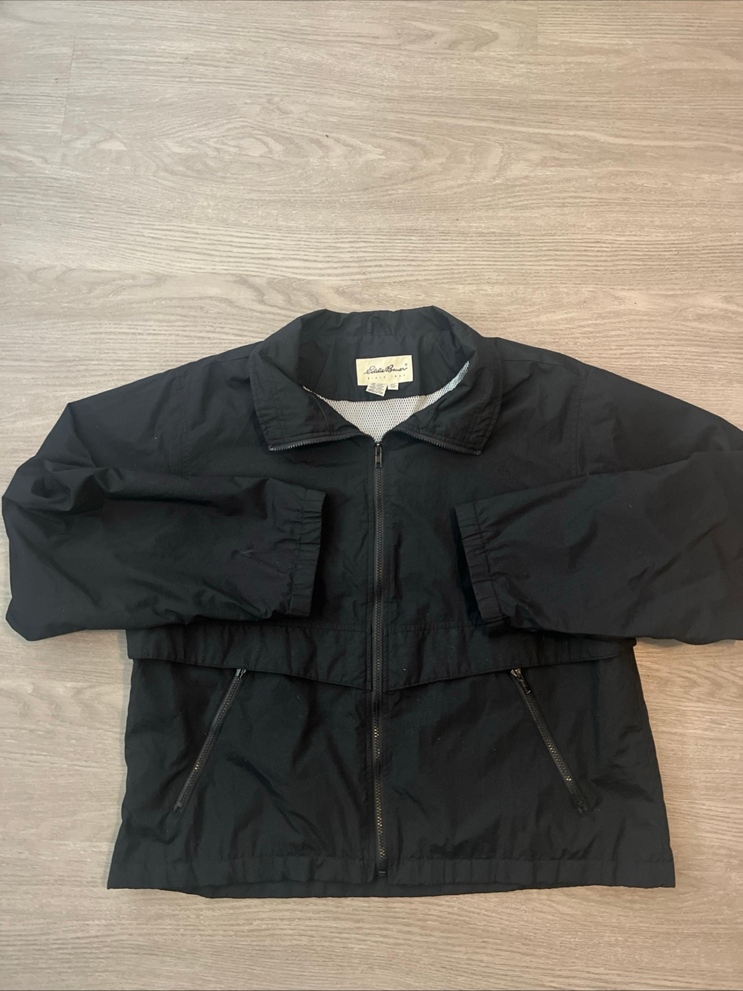 VINTAGE Eddie Bauer Jacket Mens XL Navy   100% Nylon Windbreaker Vented