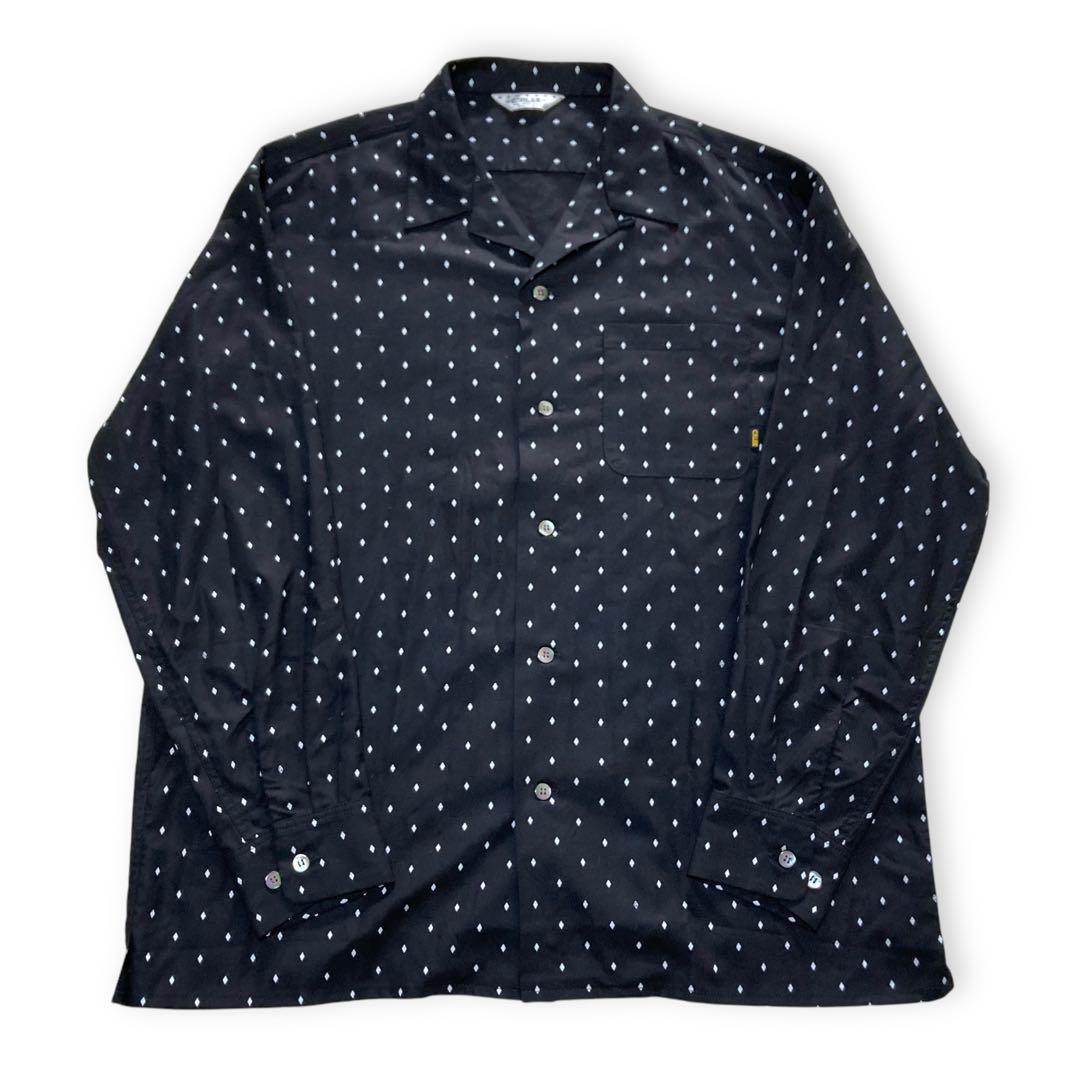 海外最新 pattern dot Rhombus CALEE shirt Other Black L トップス