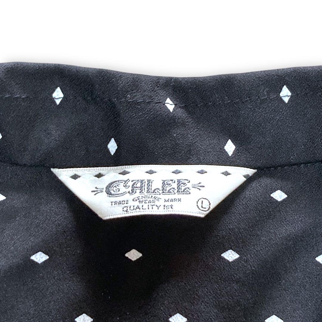 CALEE Rhombus dot pattern shirt L ブラック