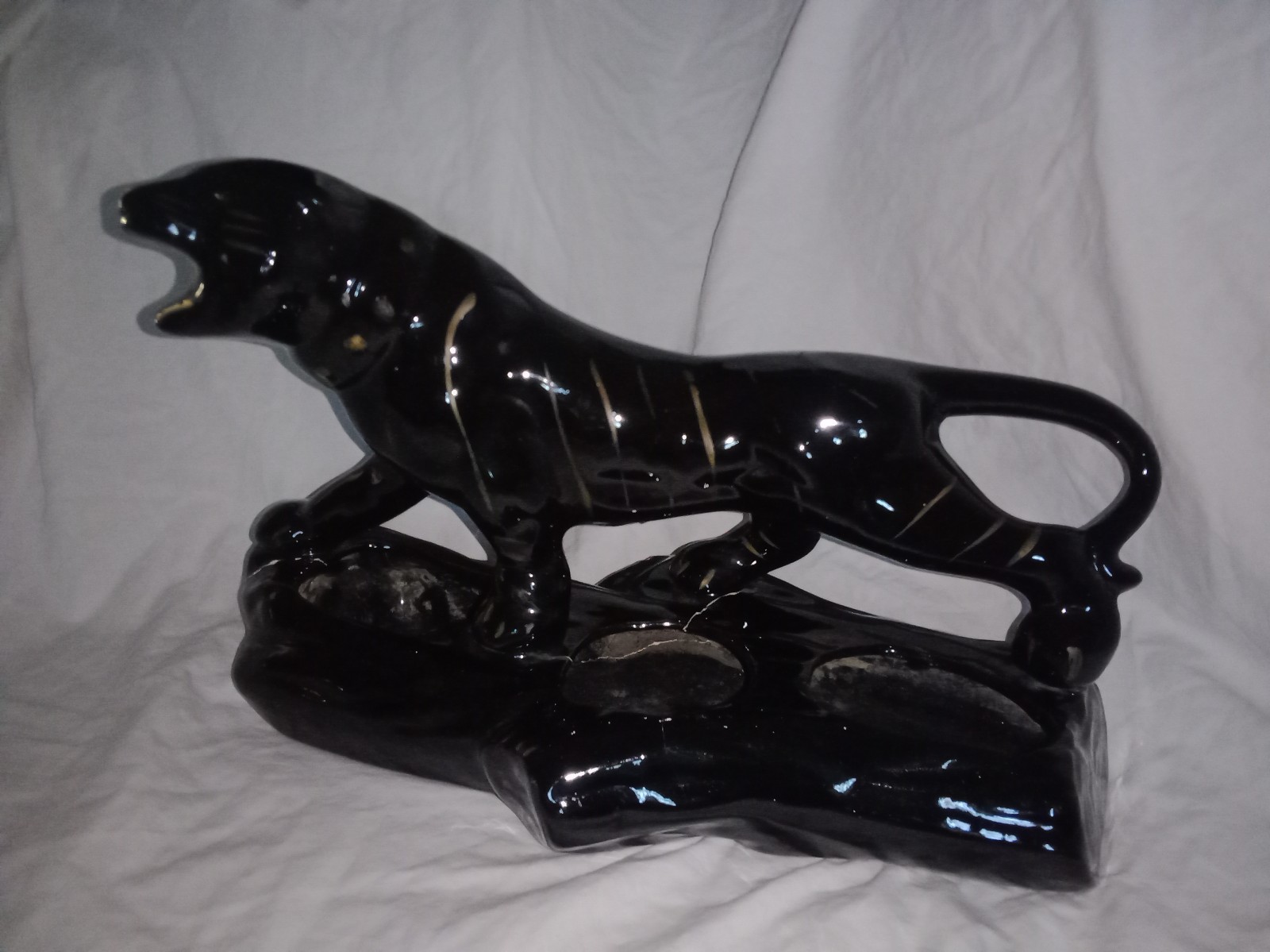 Mid Century Modern Black Panther Jaguar Puma Planter MCM Retro Cat