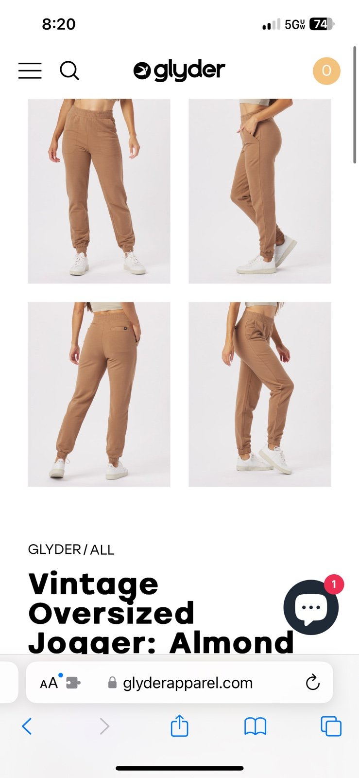 Glyder Vintage Oversized Jogger in Medium