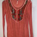 Free People Peach Sequence Long Sleve Shirt