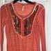 Free People Peach Sequence Long Sleve Shirt