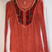 Free People Peach Sequence Long Sleve Shirt