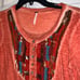Free People Peach Sequence Long Sleve Shirt