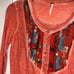 Free People Peach Sequence Long Sleve Shirt