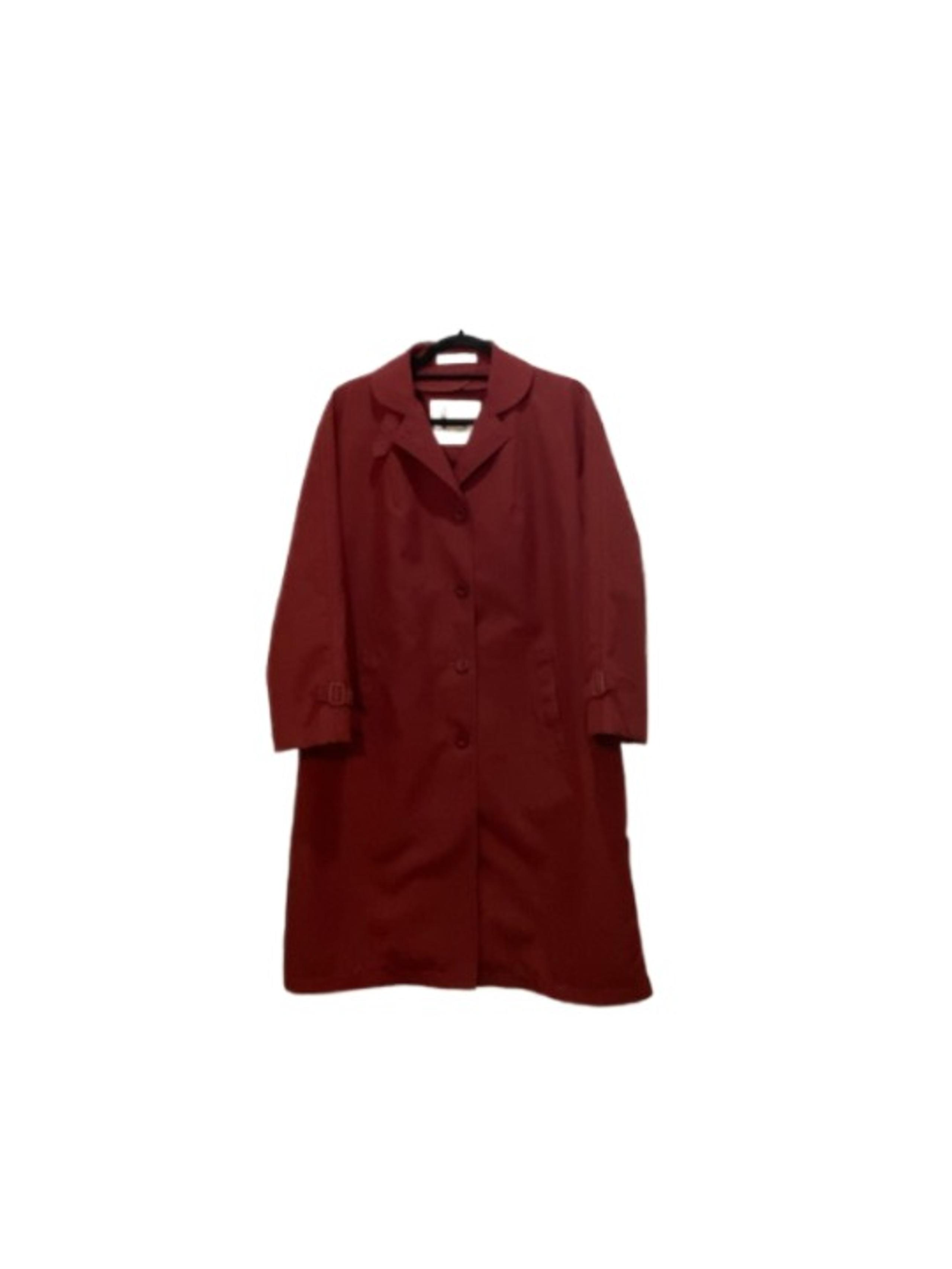 VINTAGE MISTY HARBOR Womens Cranberry Trench Coat Made in USA Sz 12P Union Made